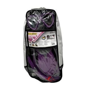 US Divers Pro Silicon Adult Women's Snorkel Set Purple Snorkel Mask & Fins NEW